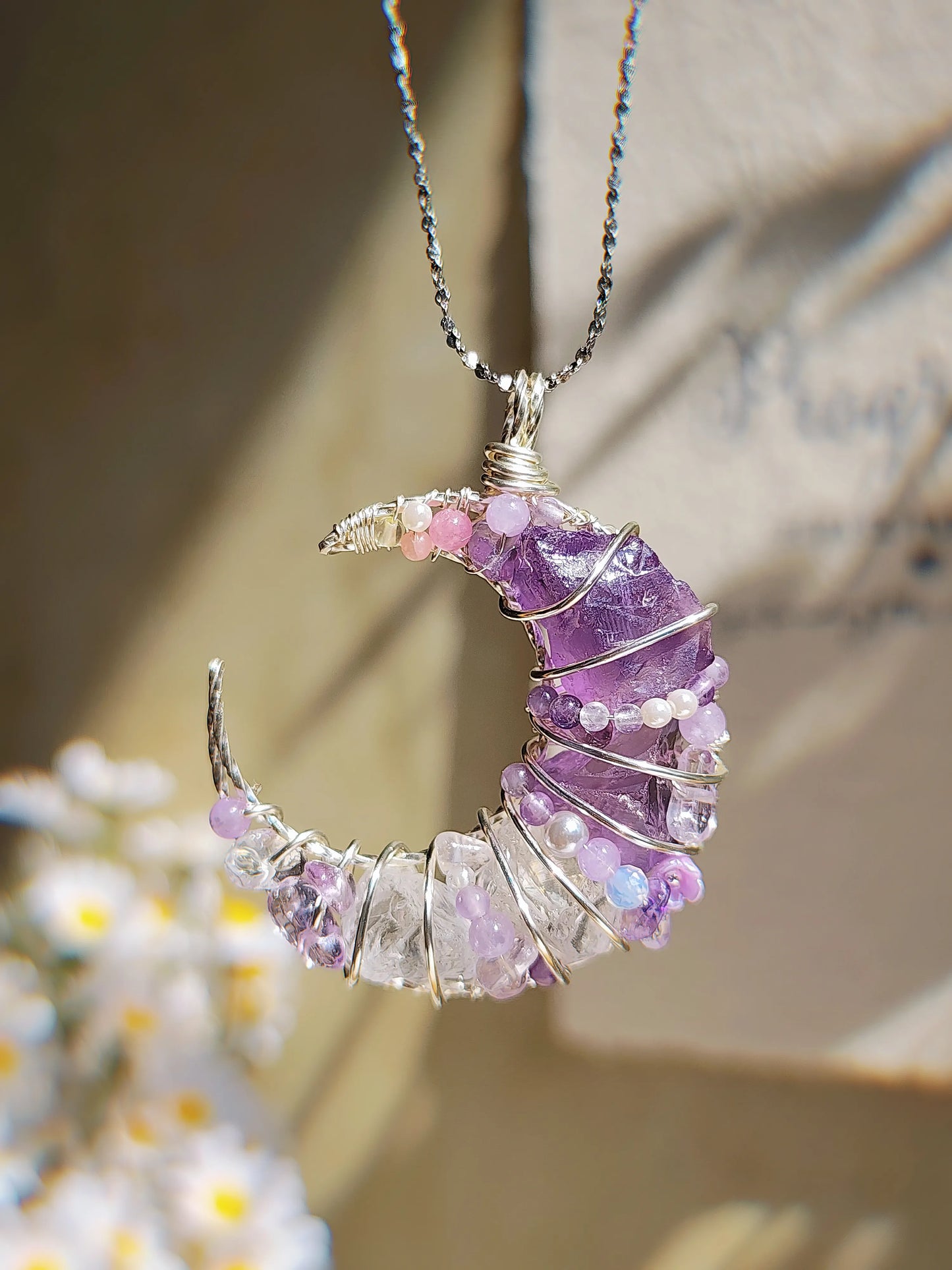 Purple Sea Moon Pendant
