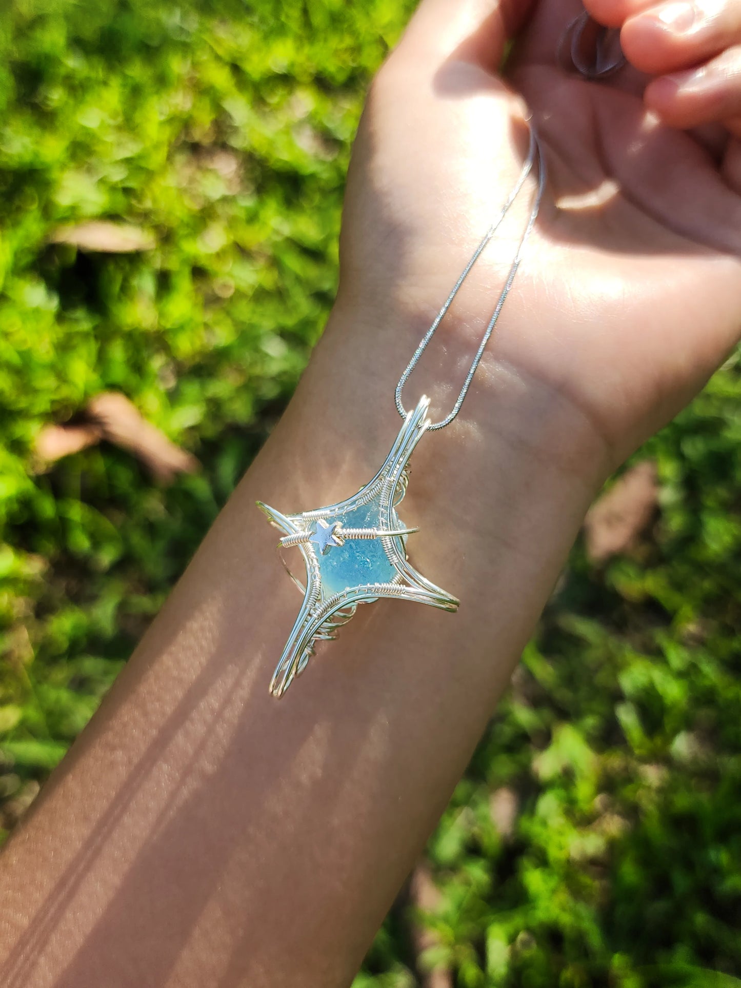 Blue Cross Starlight Pendant
