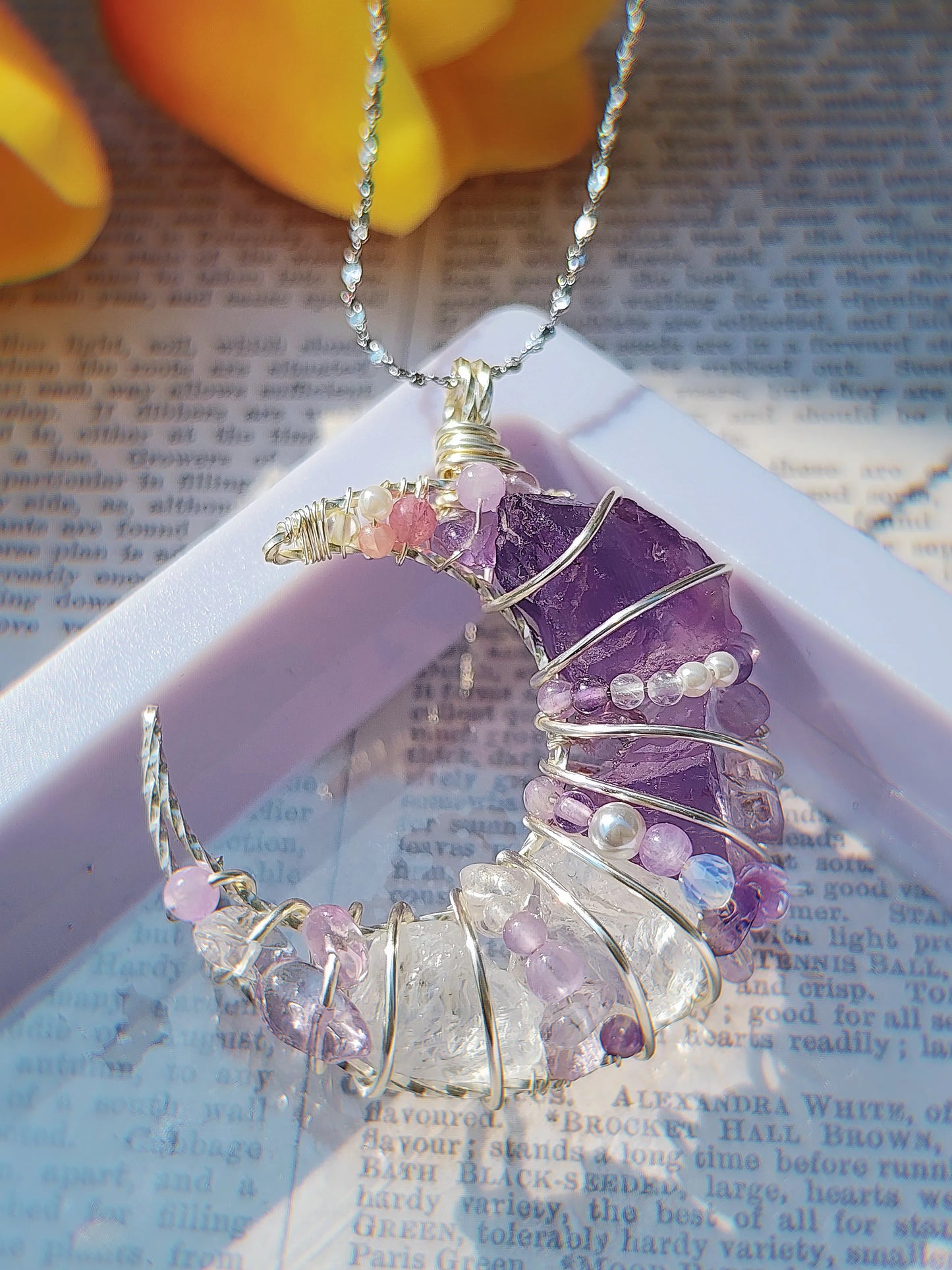 Purple Sea Moon Pendant