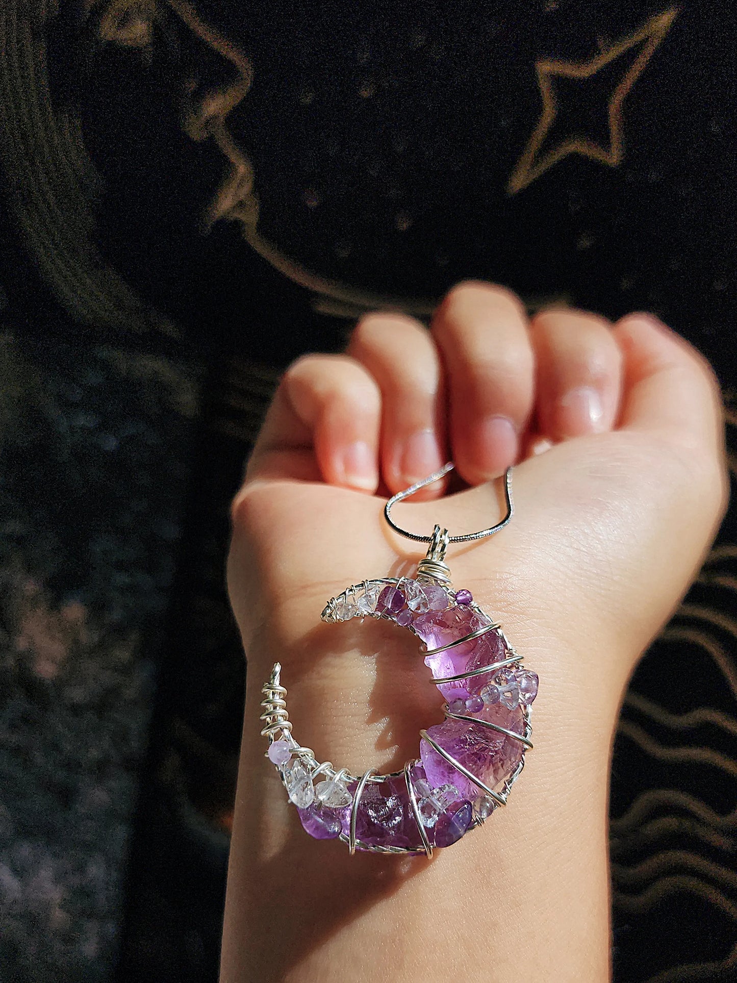 Amethyst Moon Pendant