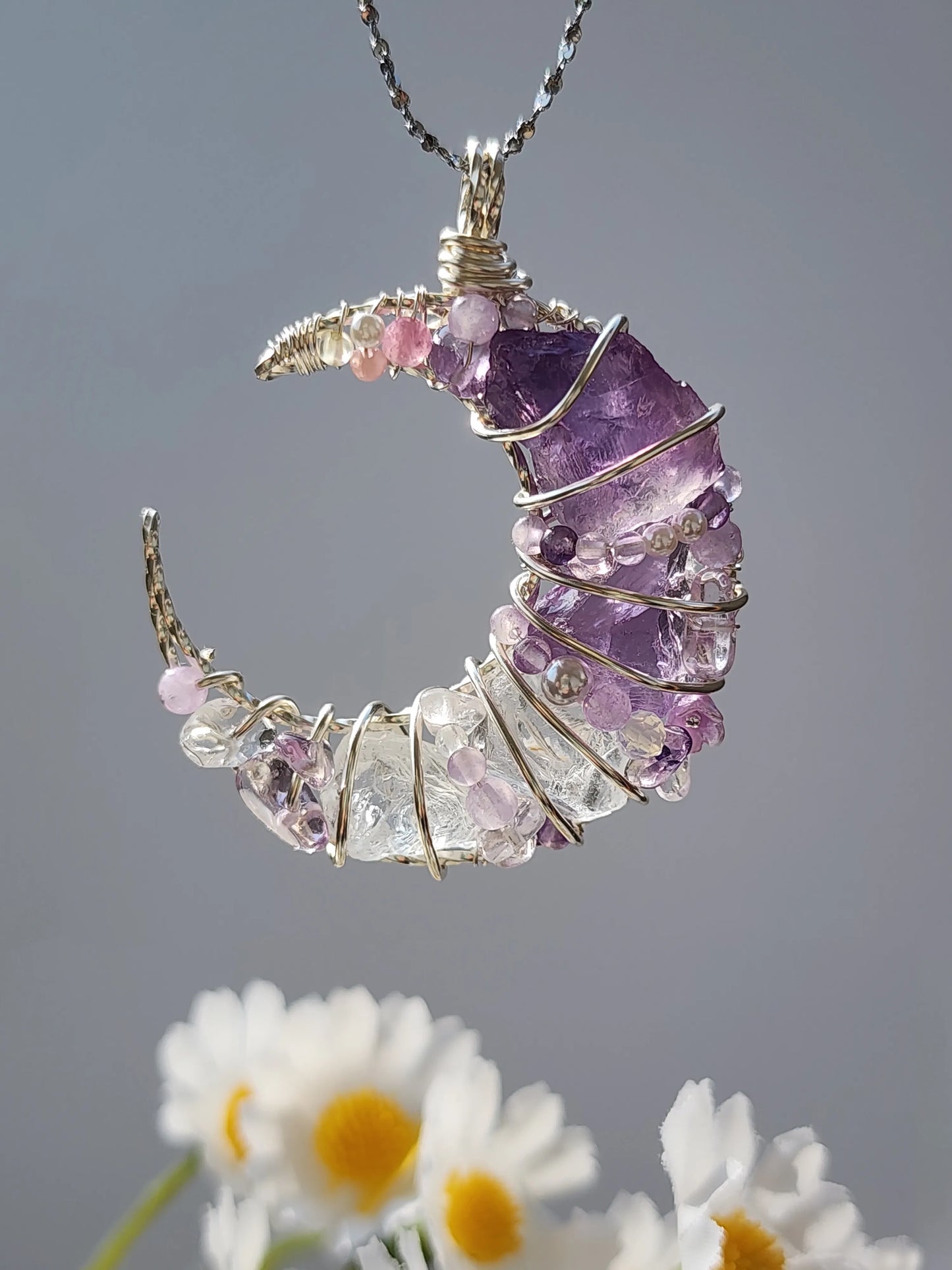 Purple Sea Moon Pendant