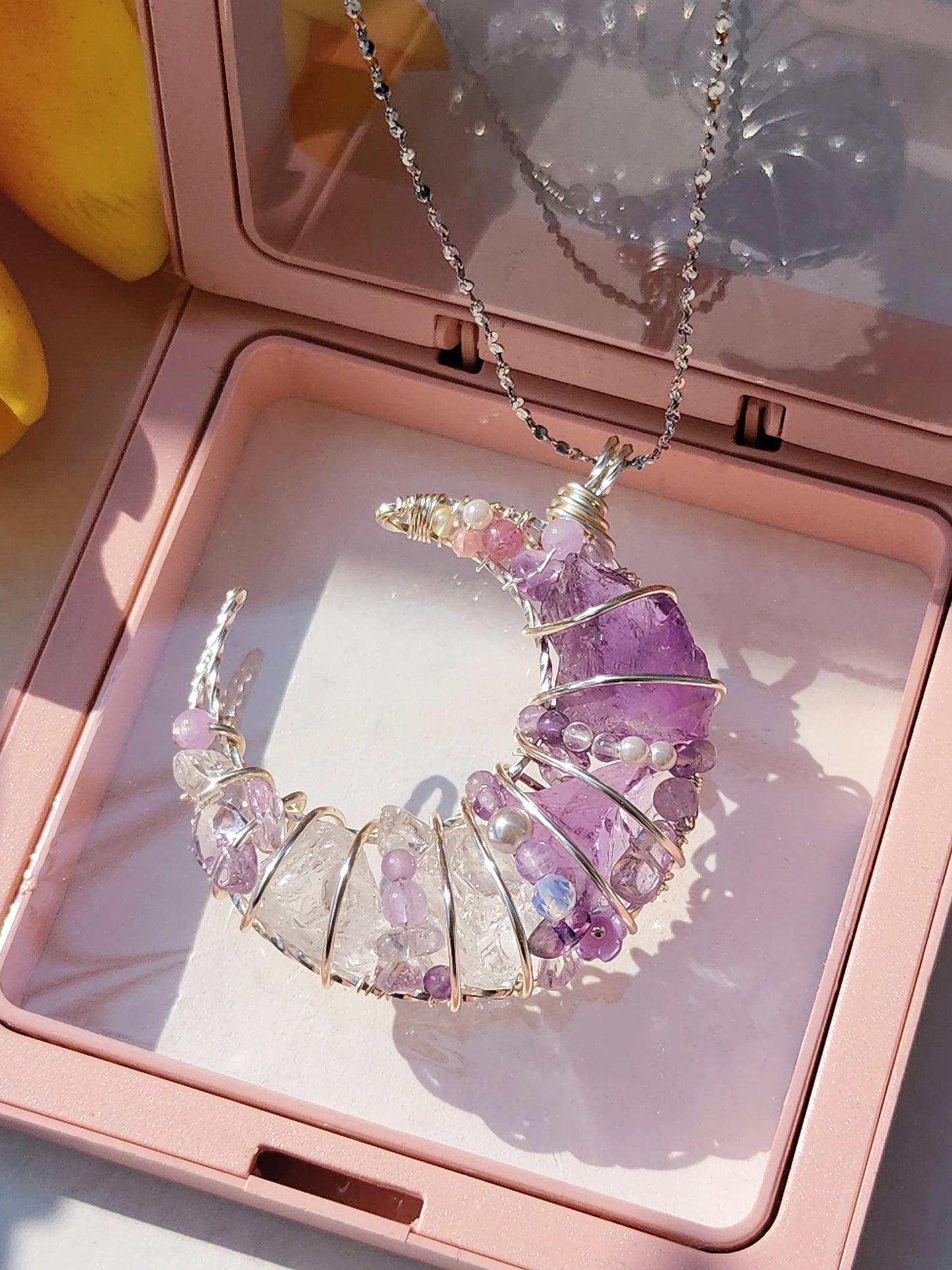 Purple Sea Moon Pendant