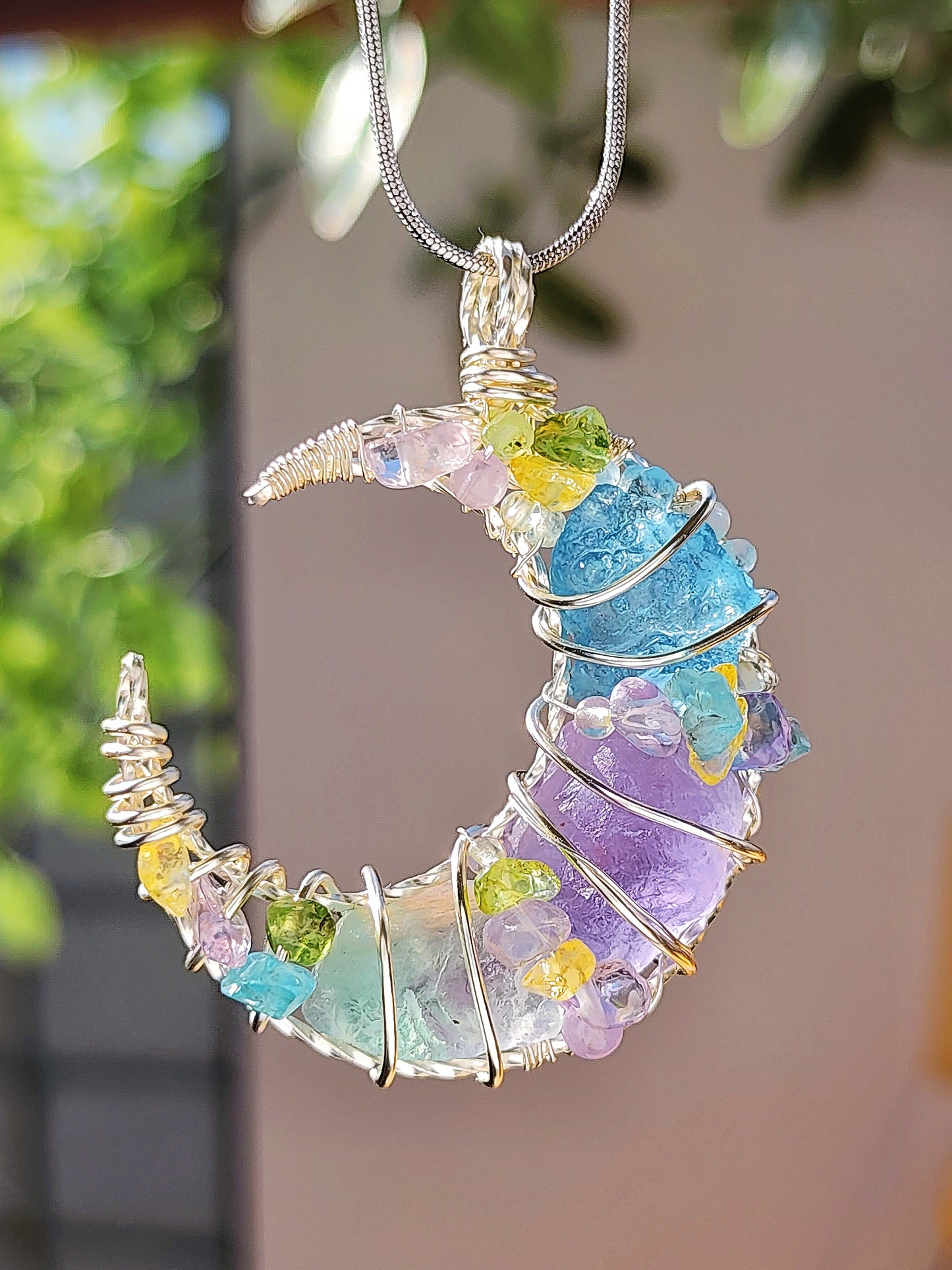 Purple Sea Moon Pendant