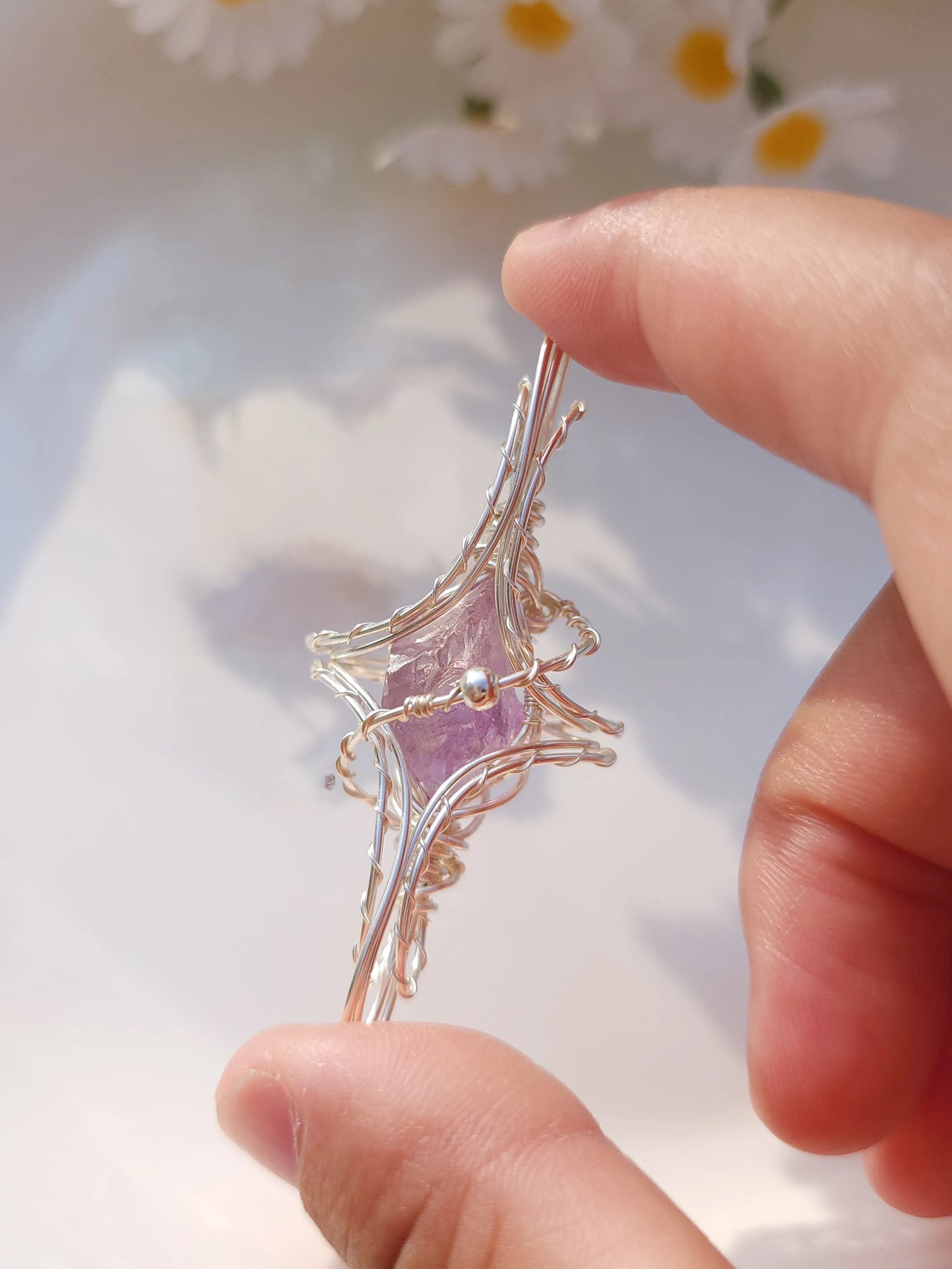 Amethyst Cross Starlight Pendant