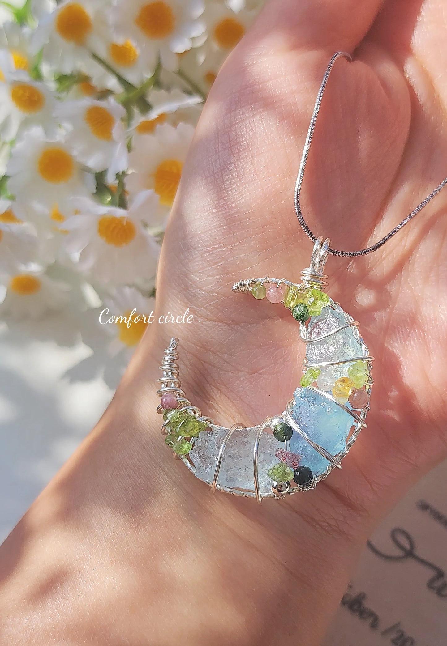 Spring Moon Crystal Pendant