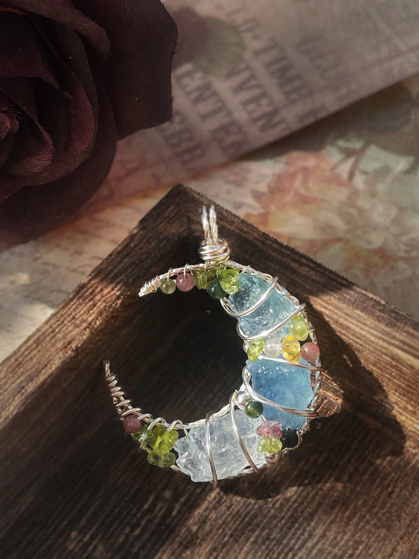 Spring Moon Crystal Pendant
