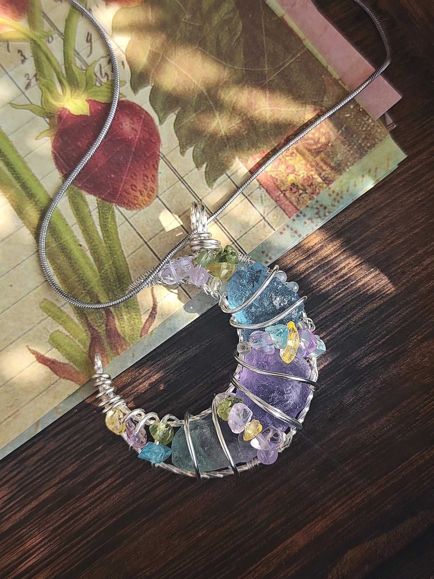 Purple Sea Moon Pendant