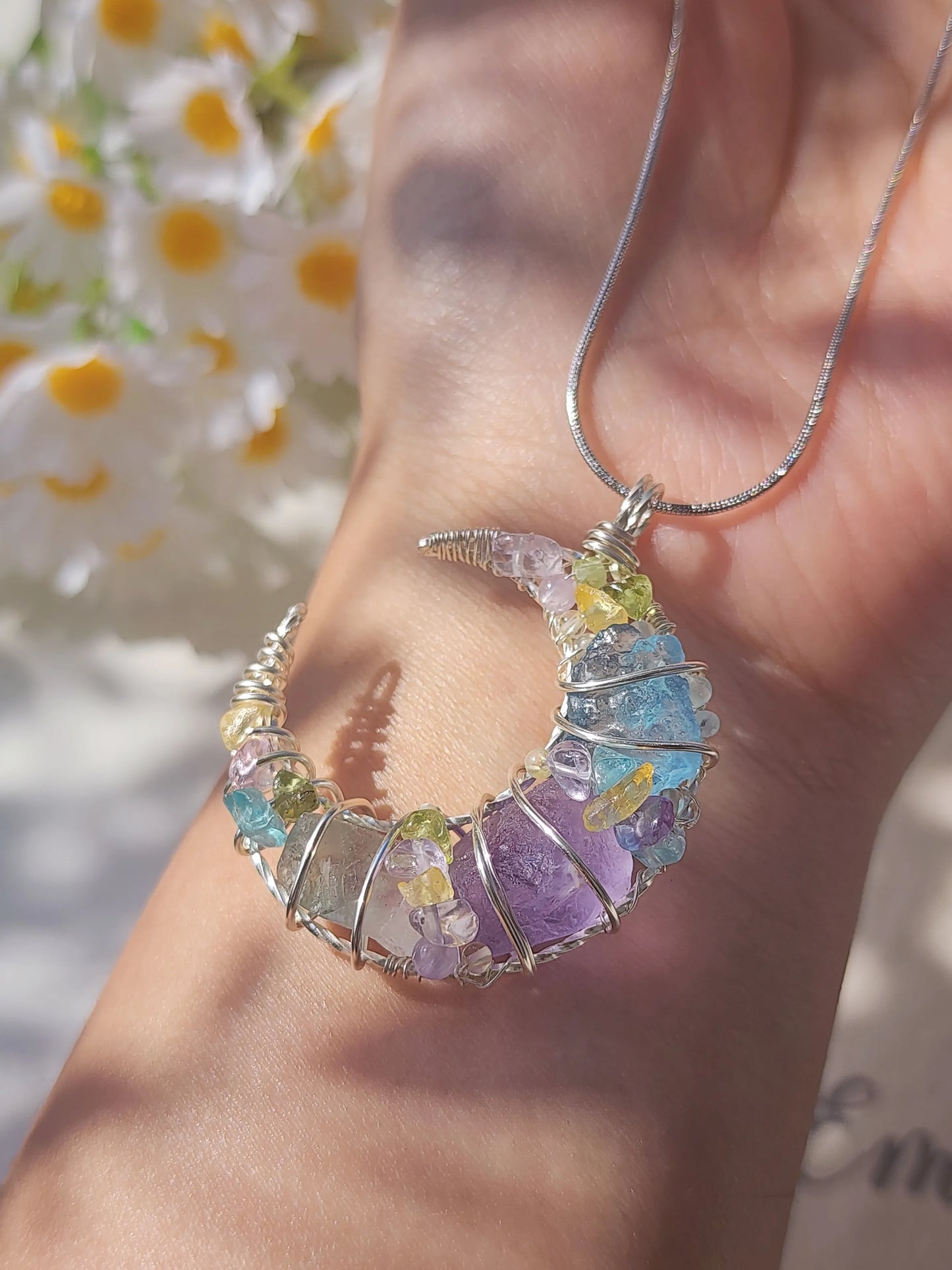 Purple Sea Moon Pendant