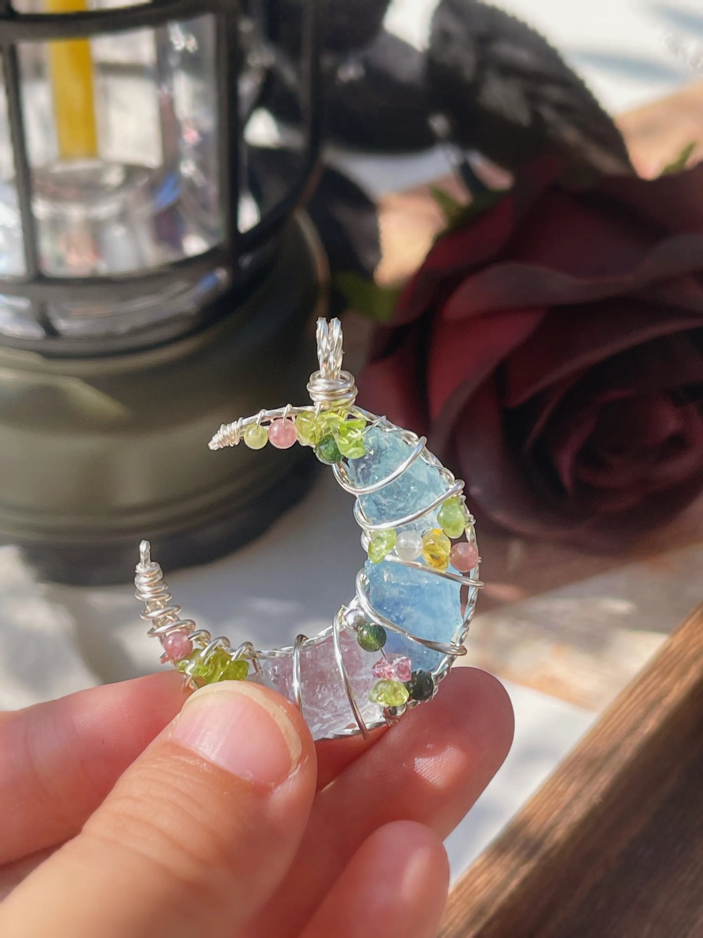 Spring Moon Crystal Pendant