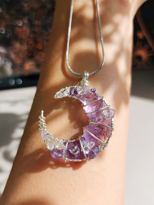 Amethyst Moon Pendant