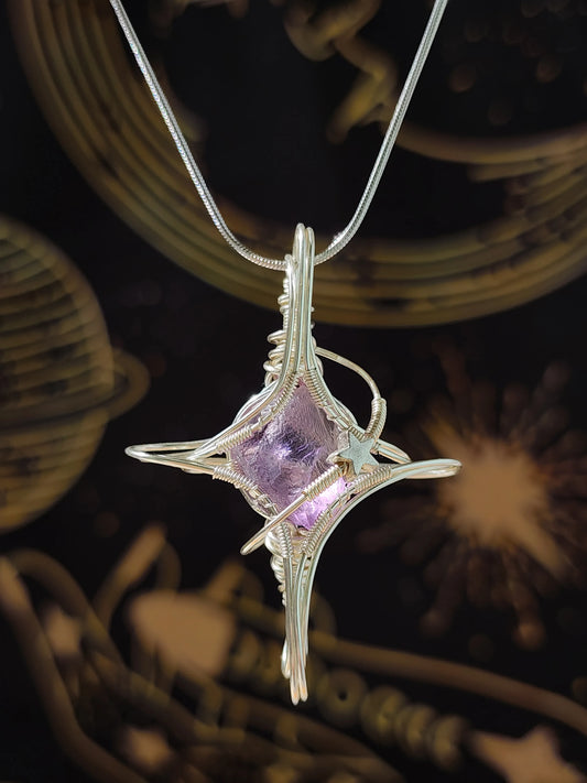 Amethyst Cross Starlight Pendant