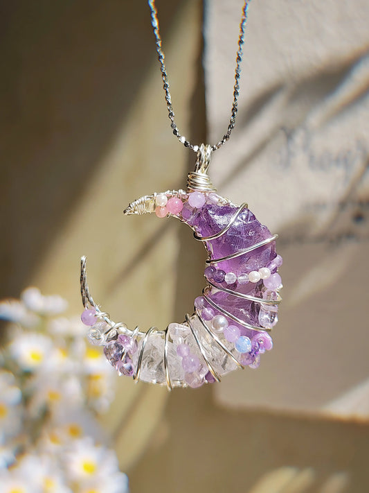 Purple Sea Moon Pendant