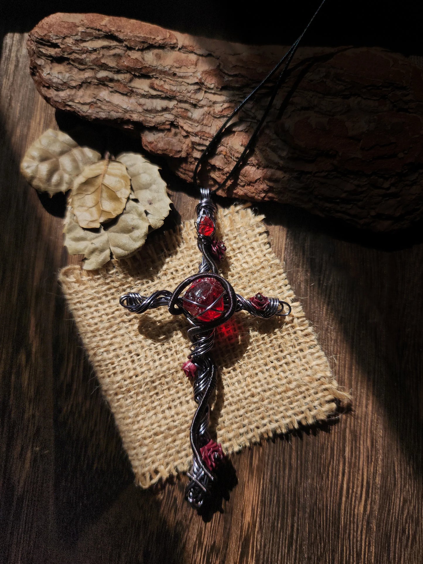 Blood Rose Cross Pendant