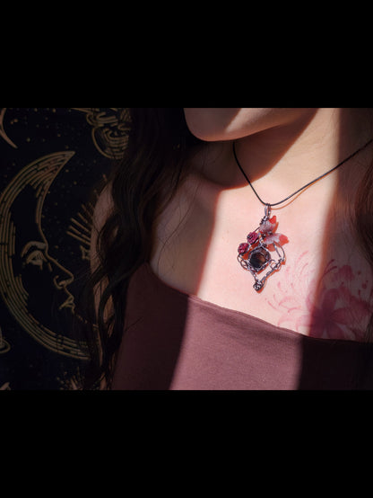 Woodland Butterfly & Rose Pendant