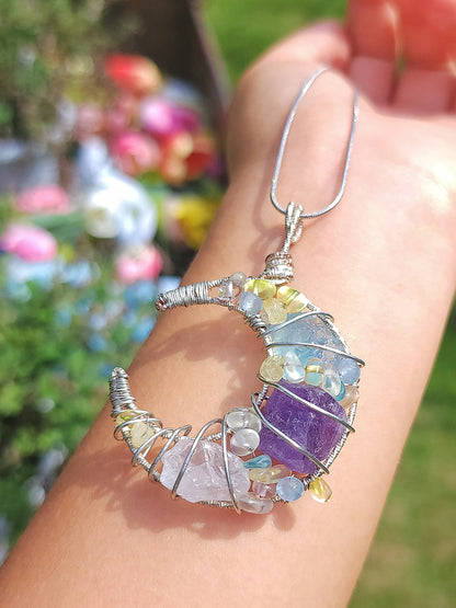 Aurora Crescent Moon pendant