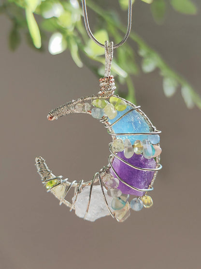 Aurora Crescent Moon pendant
