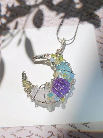 Aurora Crescent Moon pendant