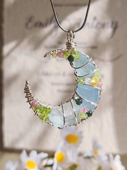 Spring Moon Crystal Pendant